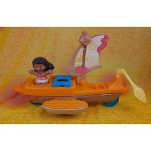 Fisher Price Little People Disney Princess Moana Canoe W/ Moana Figure 2022